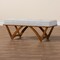 Baxton Studio Chenoa Japandi Light Grey Boucle Fabric and Walnut Brown Finished Wood Bench 233-13319-ZORO - alternate 8